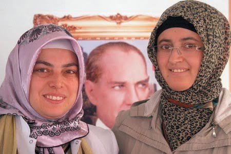 Pak-Turk International School's Turkish staff member (left) and vice-principal, Aynur Pazarci (right). PHOTO: ATHAR KHAN