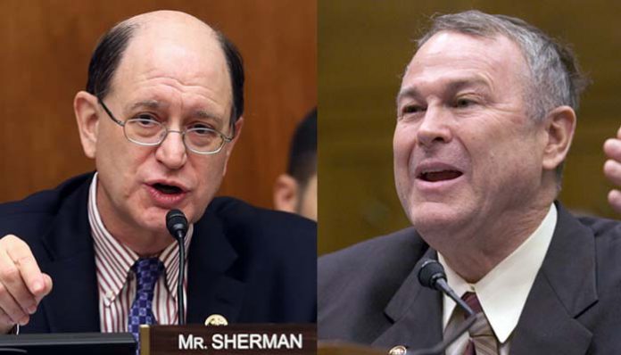 Congressmen Brad Sherman (L) and Dana Rohrabacher